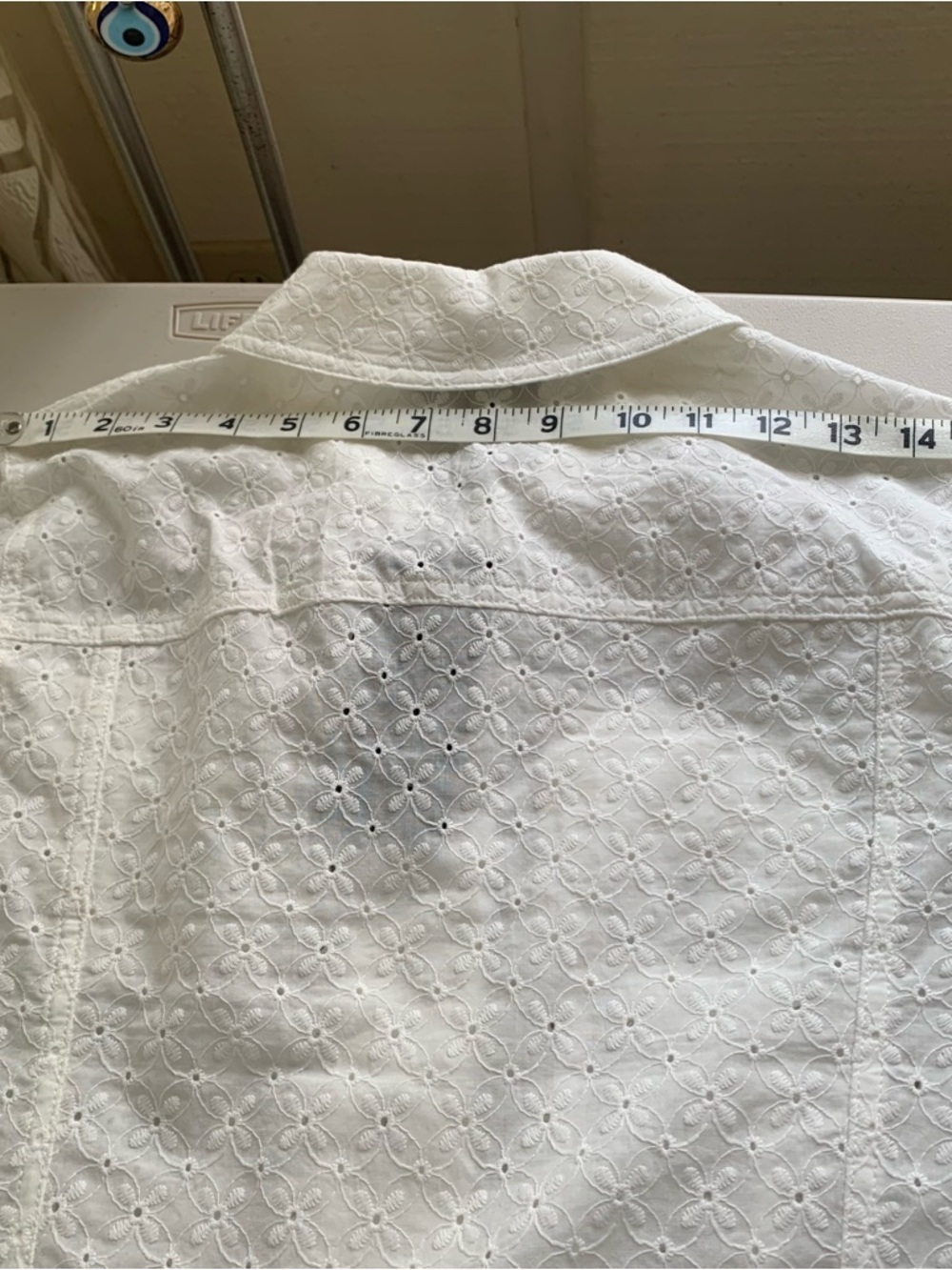 NWT $99 Jones New York White Eyelet Button-Front Top size M - Picture 6 of 12